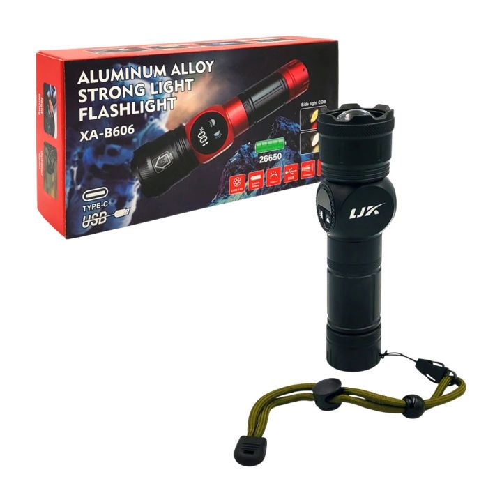 Aluminum Alloy Rechargeable LED Flashlight with Digital Power Display