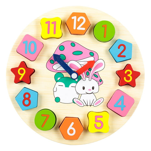 Kids Wooden Puzzle Clock – Learn Numbers & Time