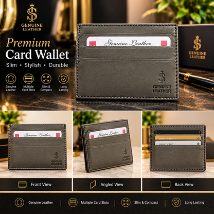 Premium Leather Card Wallet – Slim & Stylish