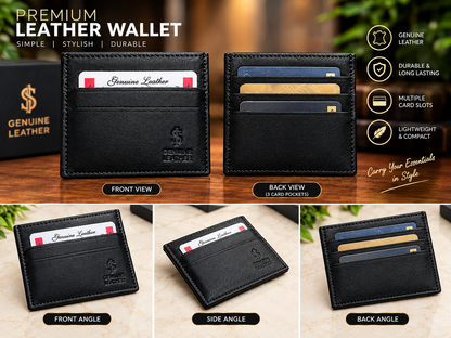 Premium Leather Card Wallet – Slim & Stylish