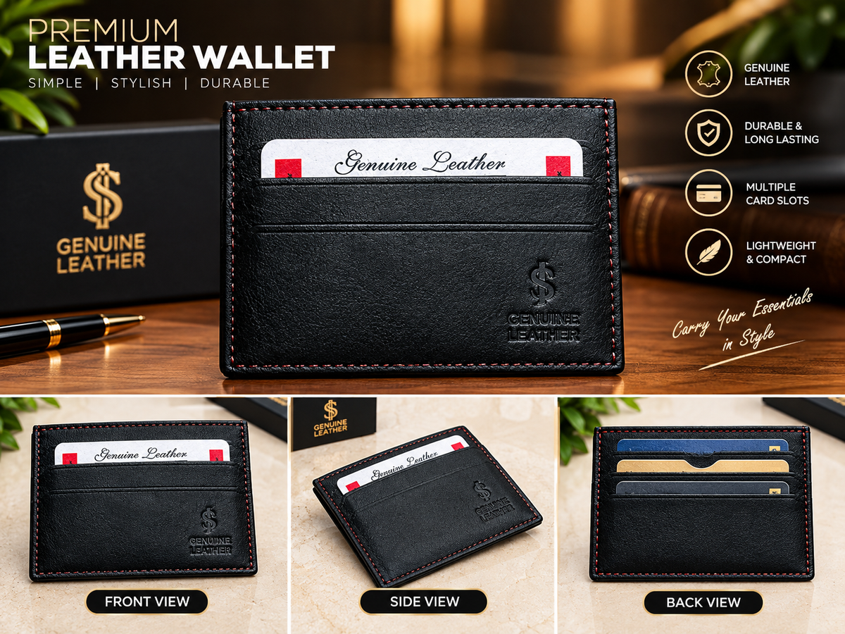 Premium Leather Card Wallet – Slim & Stylish