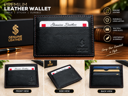 Premium Leather Card Wallet – Slim & Stylish