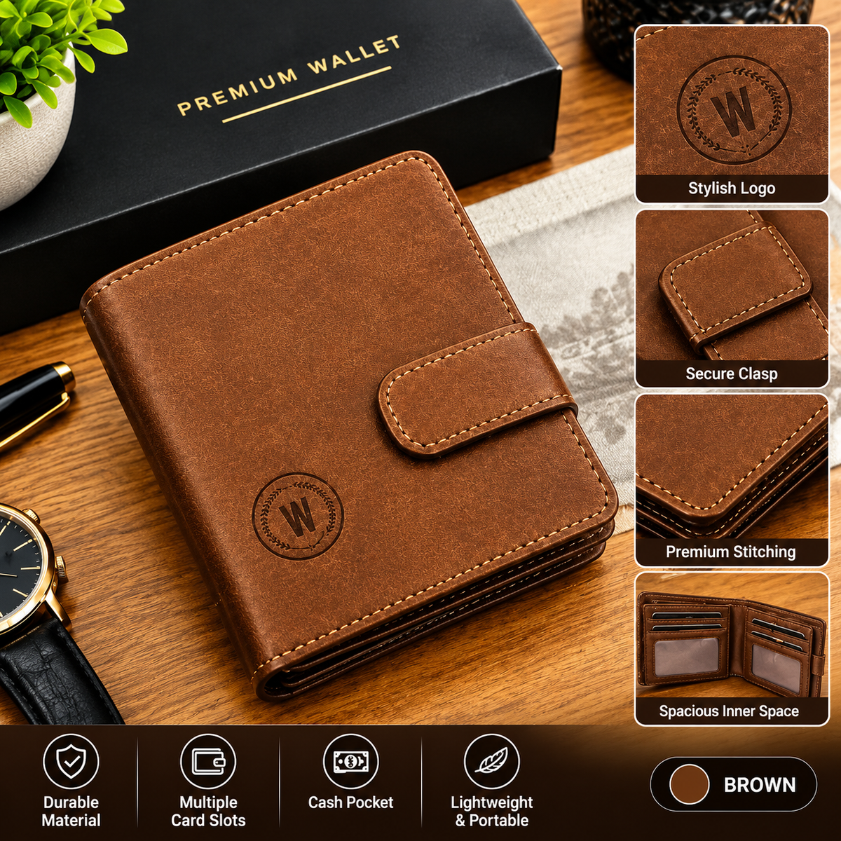 M-Design Soft Leather Signature Wallet for Men