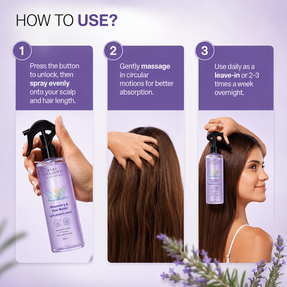 Rosemary & Rice Water Hair Growth Spray – 200ml