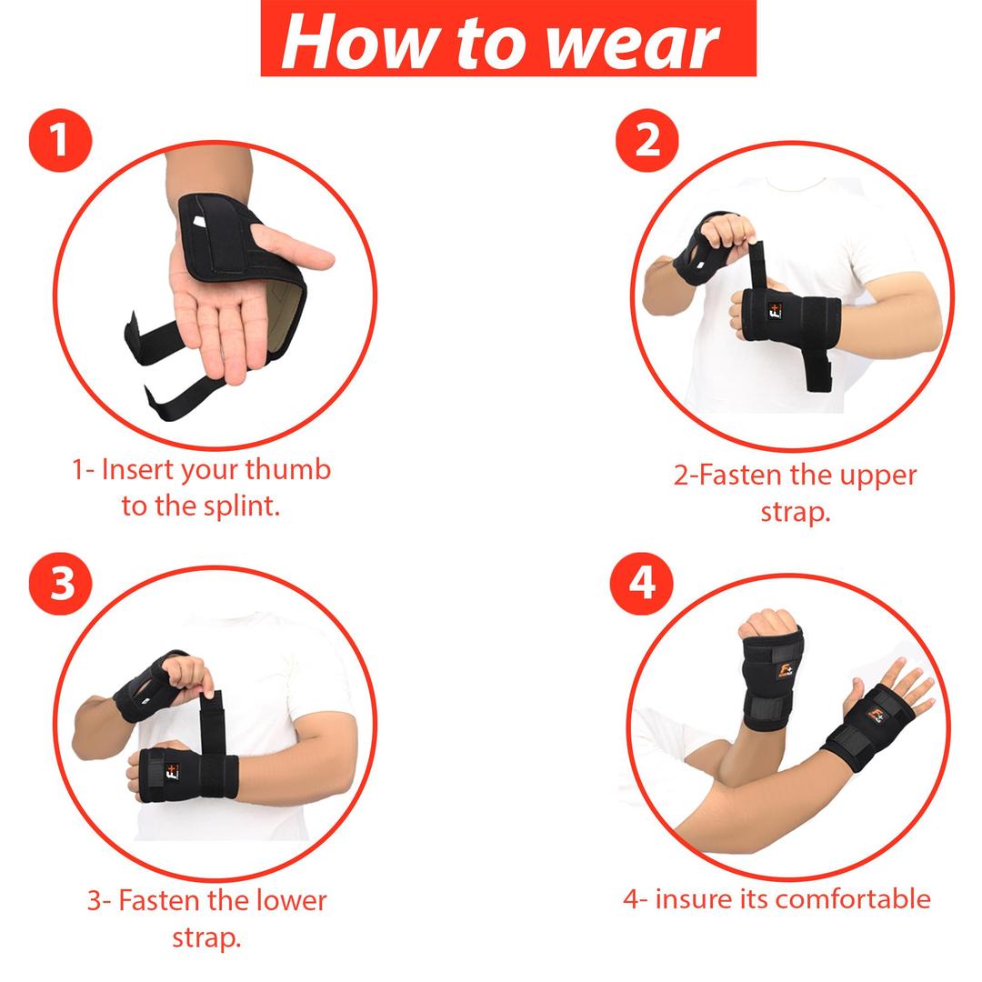 Black Adjustable Hand Grip Wristbands for Men