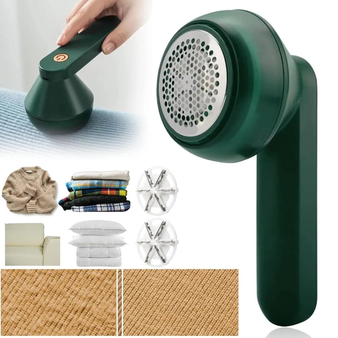 Green Rechargeable Lint Remover for Home & Cars