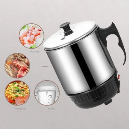Portable Electric Kettle Stainless Steel Black Silver
