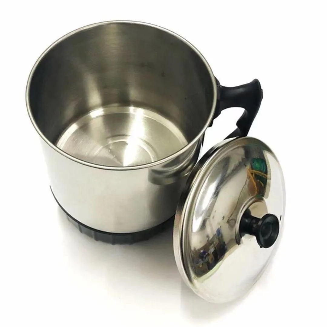 Portable Electric Kettle Stainless Steel Black Silver